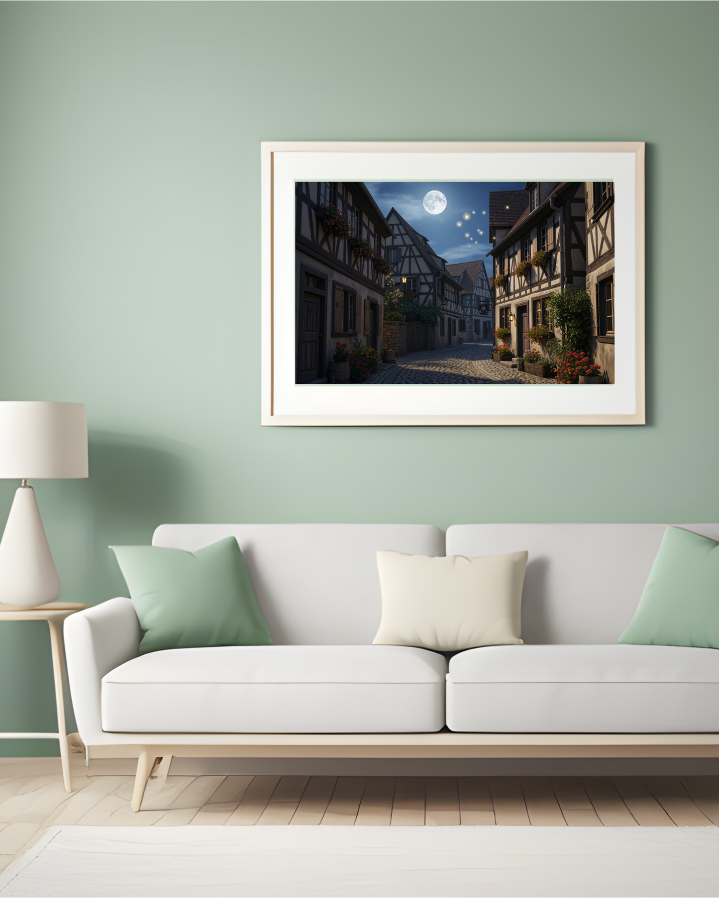 Vollmond irgendwo in Europa – Digitaler Kunstdruck, Wandkunst, Digitaler Download, Druckvorlage