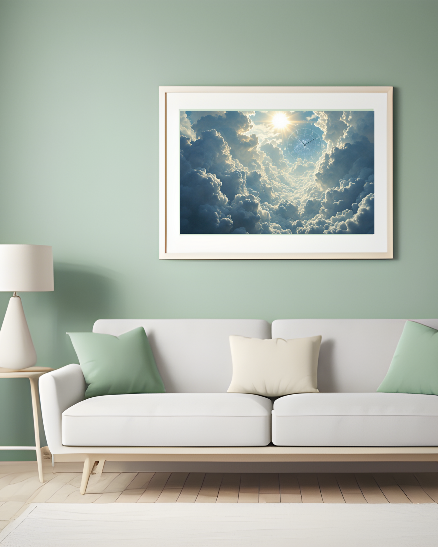 Wolke.Sonne.Zeit - Digitaler Kunstdruck, Wandkunst, Digitaler Download, Druckvorlage