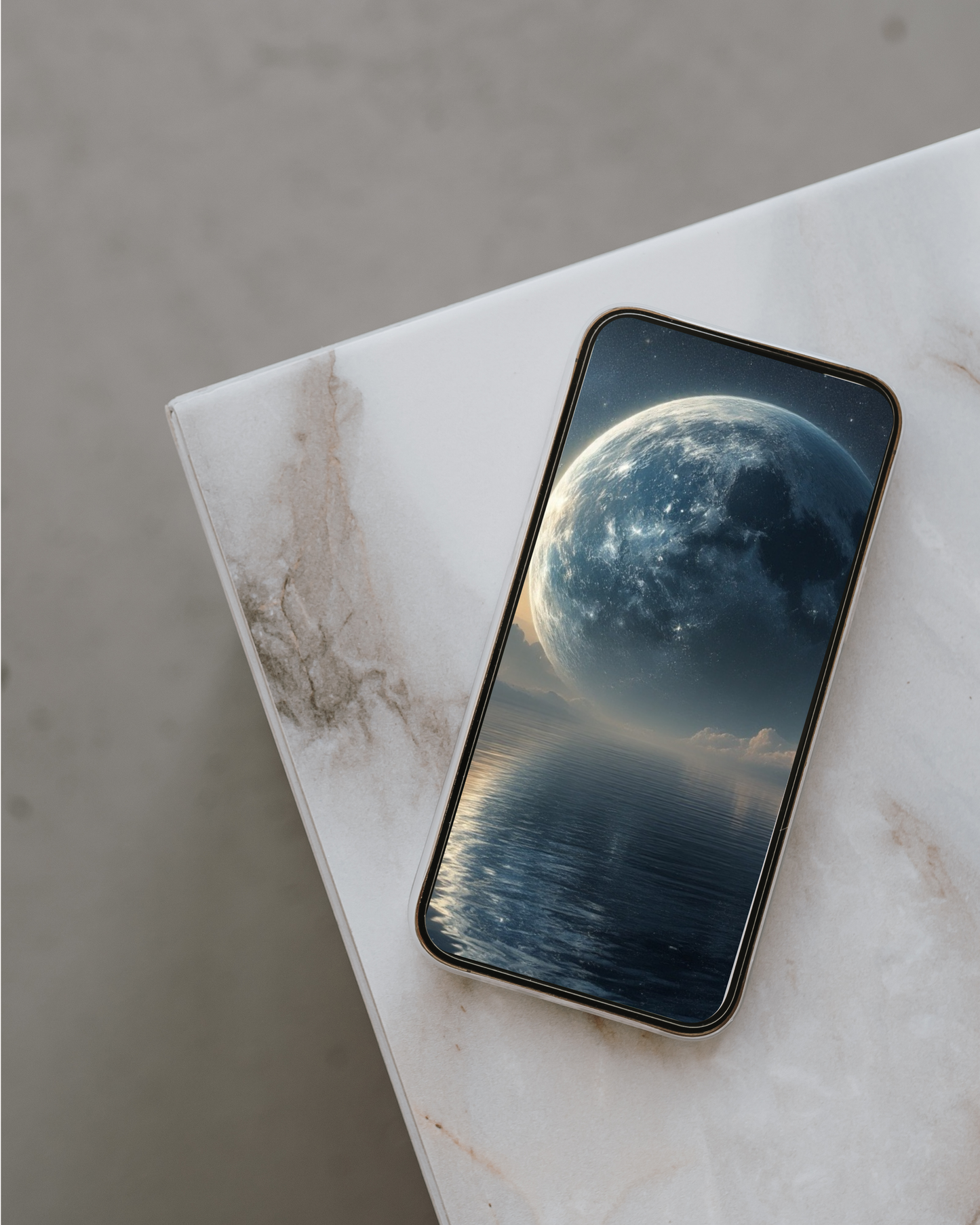 Mond küsst den Ozean - Digitaler Kunstdruck, Wandkunst, Digitaler Download, Druckvorlage