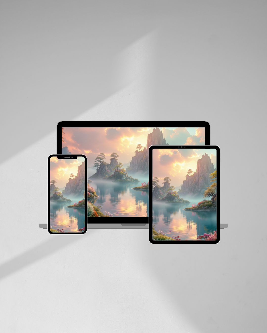 Magische Morgenstille - Digitaler Kunstdruck, Wandkunst, Digitaler Download, Druckvorlage