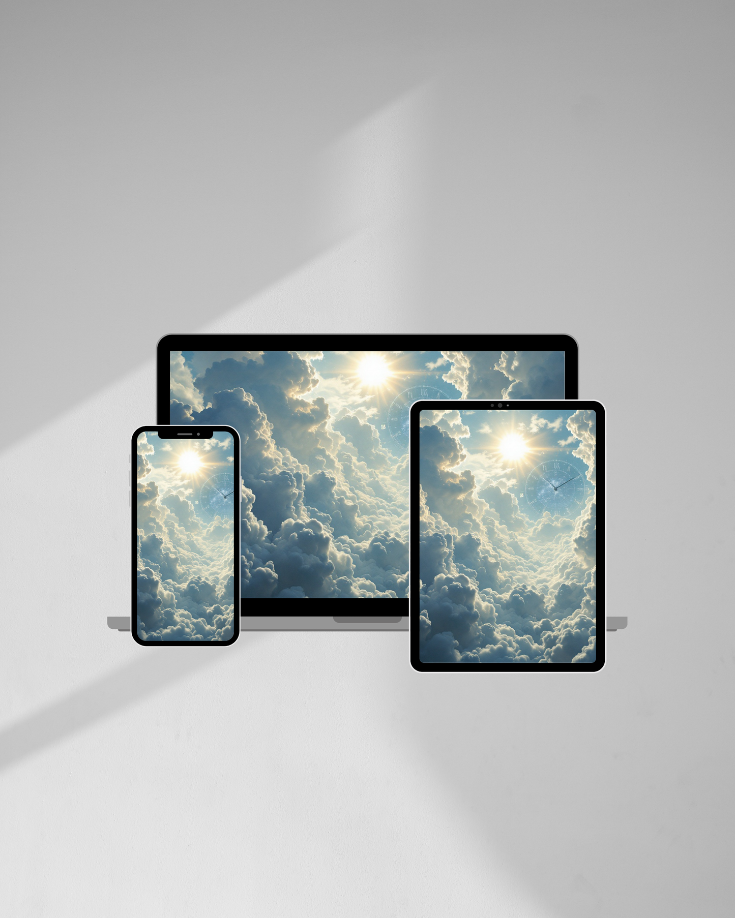 Wolke.Sonne.Zeit - Digitaler Kunstdruck, Wandkunst, Digitaler Download, Druckvorlage