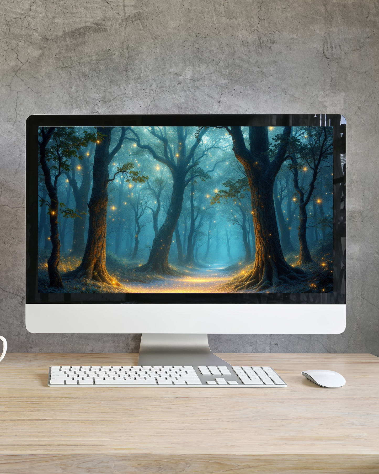 Verschwommener Wald - Digitaler Kunstdruck, Wandkunst, Digitaler Download, Druckvorlage