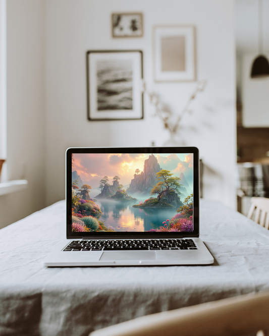 Magische Morgenstille - Digitaler Kunstdruck, Wandkunst, Digitaler Download, Druckvorlage