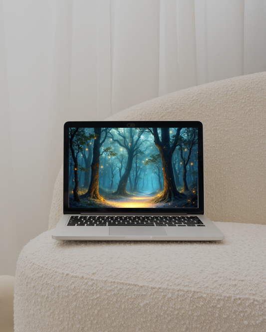 Verschwommener Wald - Digitaler Kunstdruck, Wandkunst, Digitaler Download, Druckvorlage