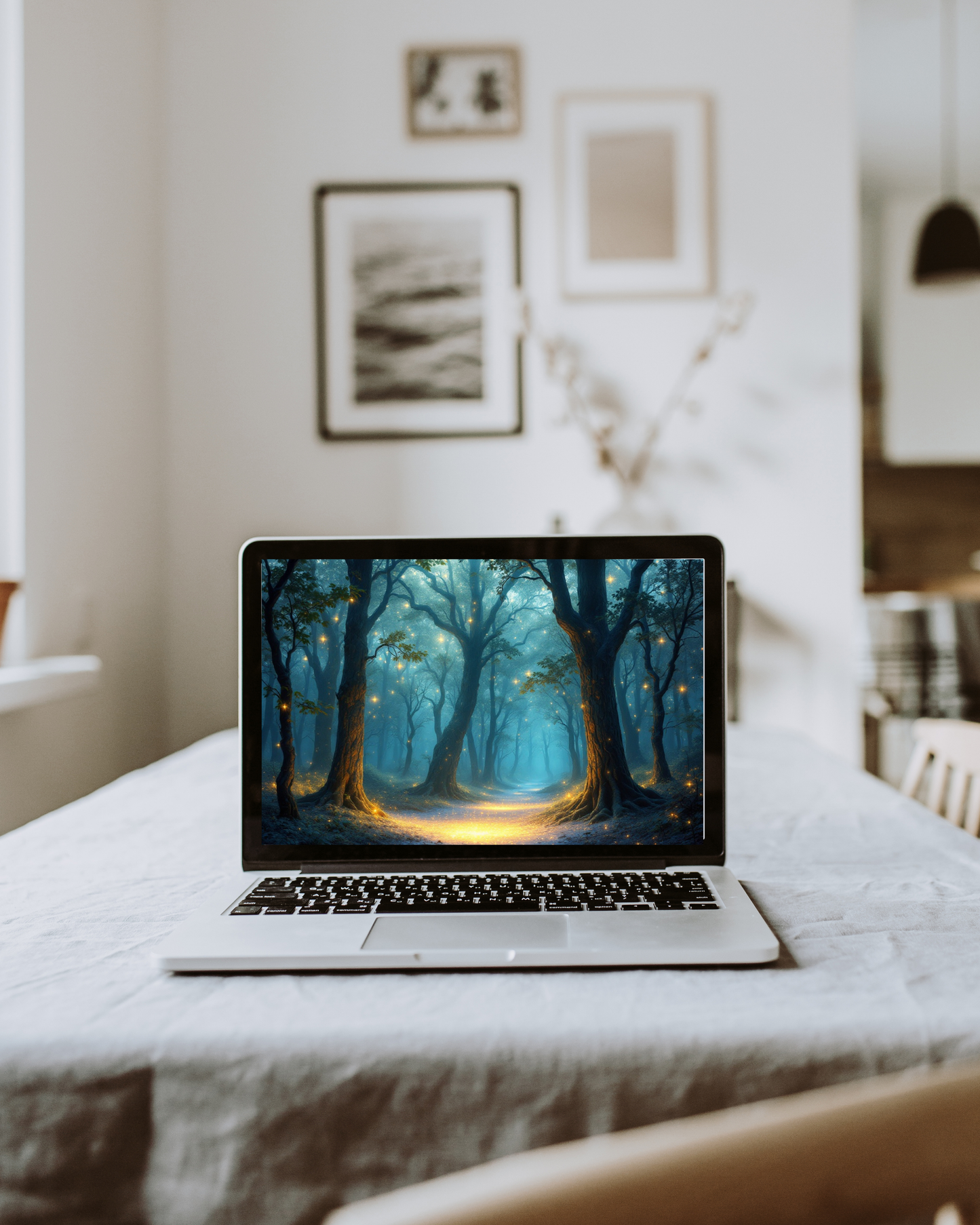 Verschwommener Wald - Digitaler Kunstdruck, Wandkunst, Digitaler Download, Druckvorlage