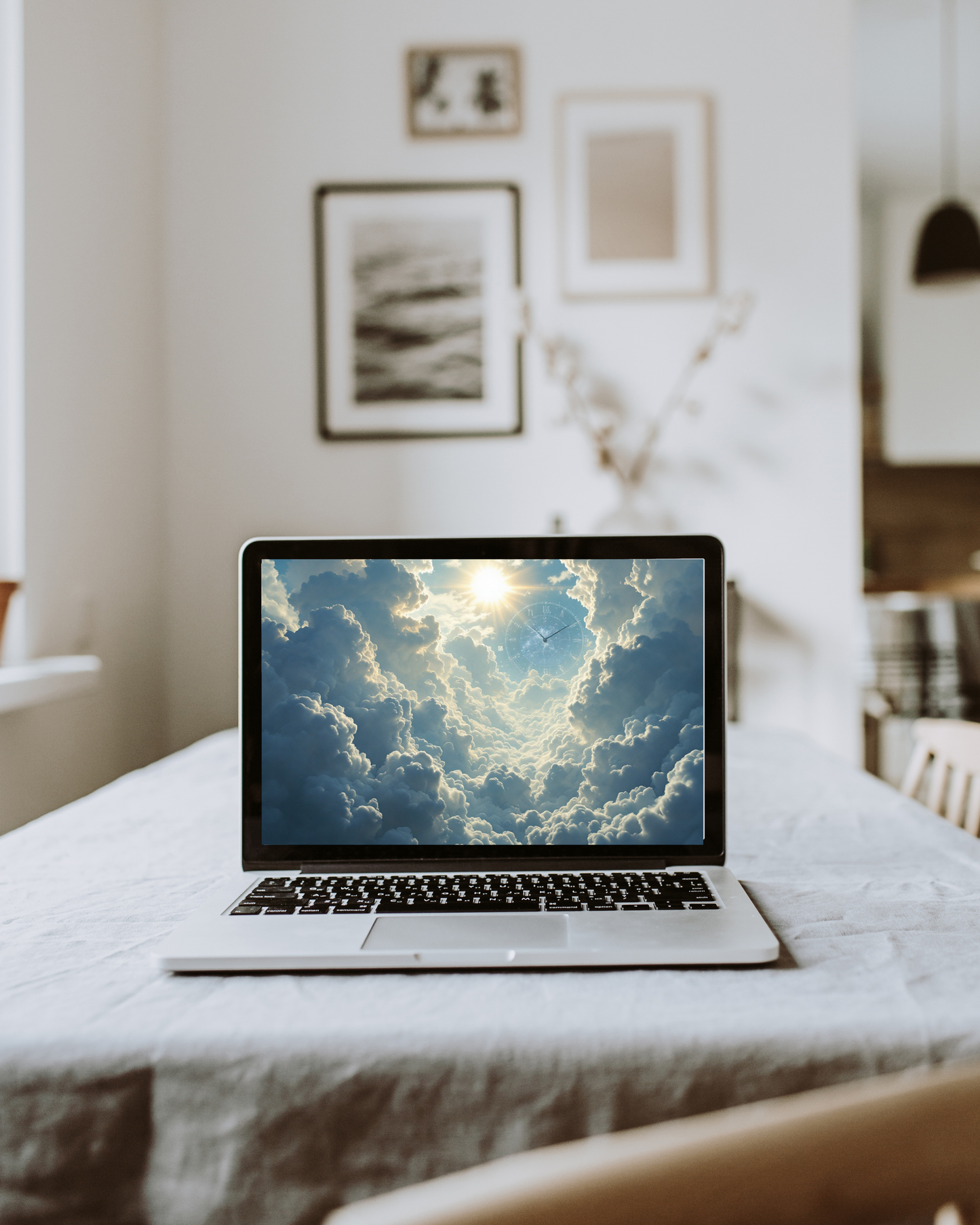 Wolke.Sonne.Zeit - Digitaler Kunstdruck, Wandkunst, Digitaler Download, Druckvorlage