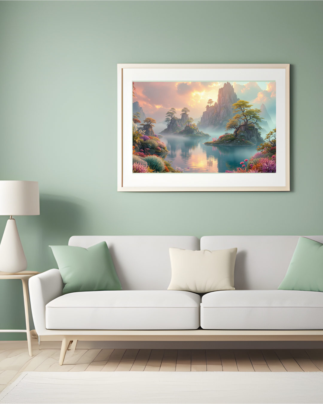 Magische Morgenstille - Digitaler Kunstdruck, Wandkunst, Digitaler Download, Druckvorlage