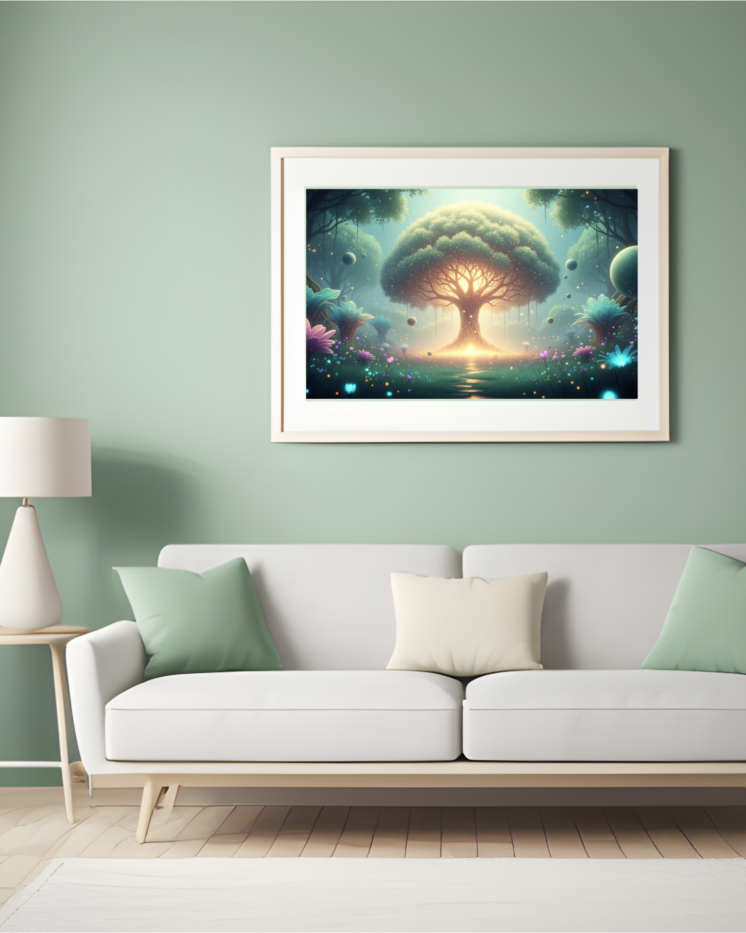 Magischer Weltenbaum im Zauberwald – Digitaler Kunstdruck, Wandkunst, Download, Druckvorlage,