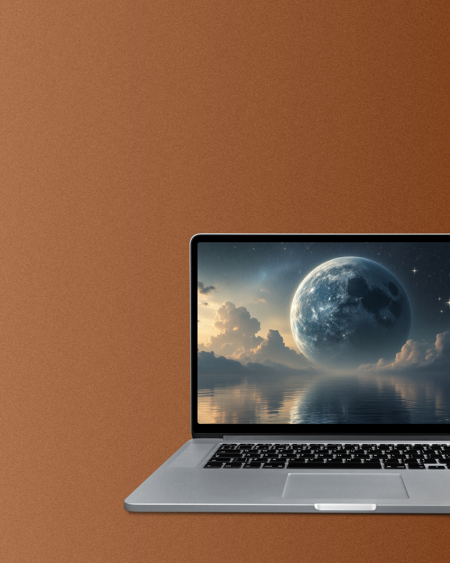 Mond küsst den Ozean - Digitaler Kunstdruck, Wandkunst, Digitaler Download, Druckvorlage