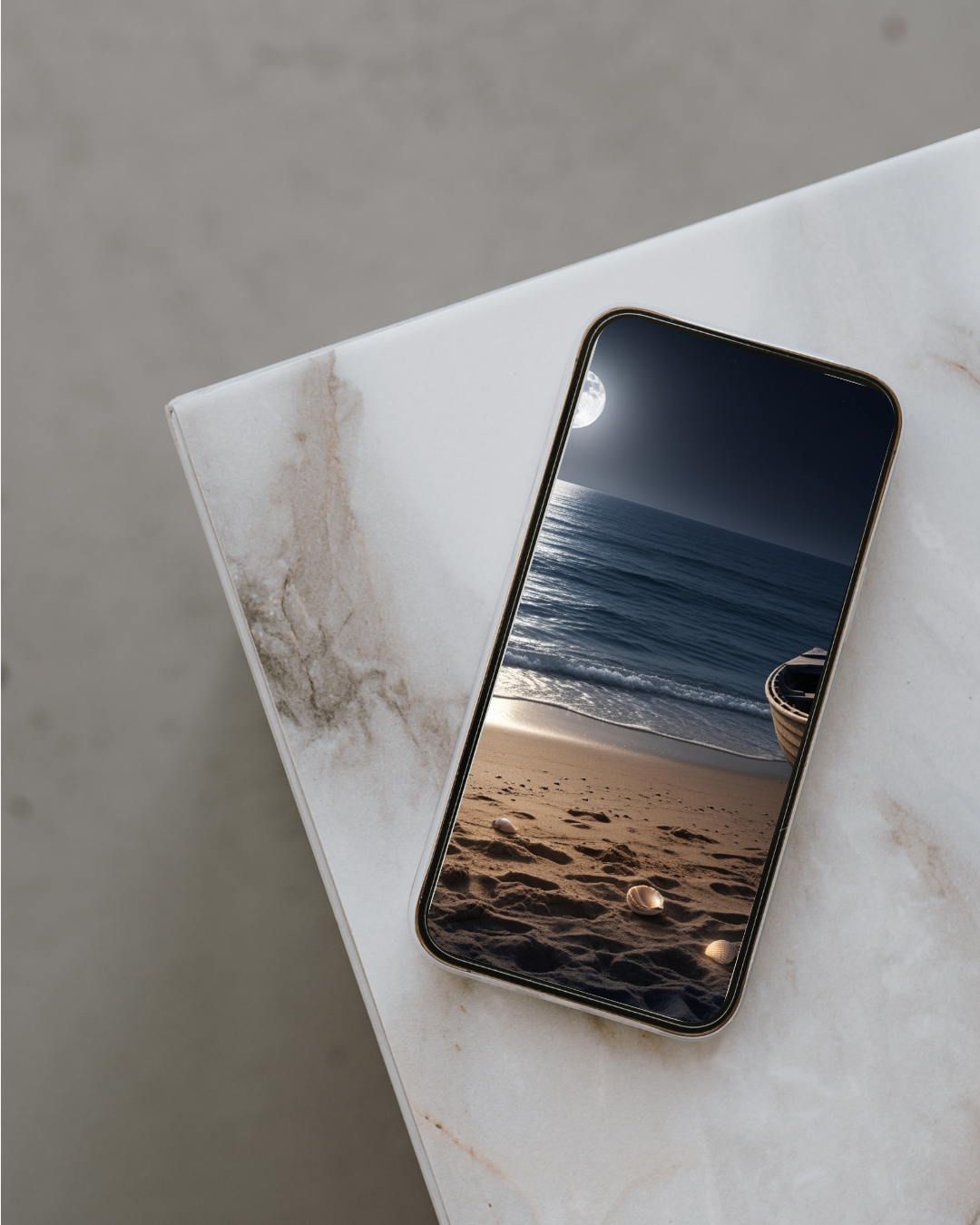 Magische Mondnacht am Meer – Digitaler Kunstdruck, Wandkunst, Digitaler Download, Druckvorlage