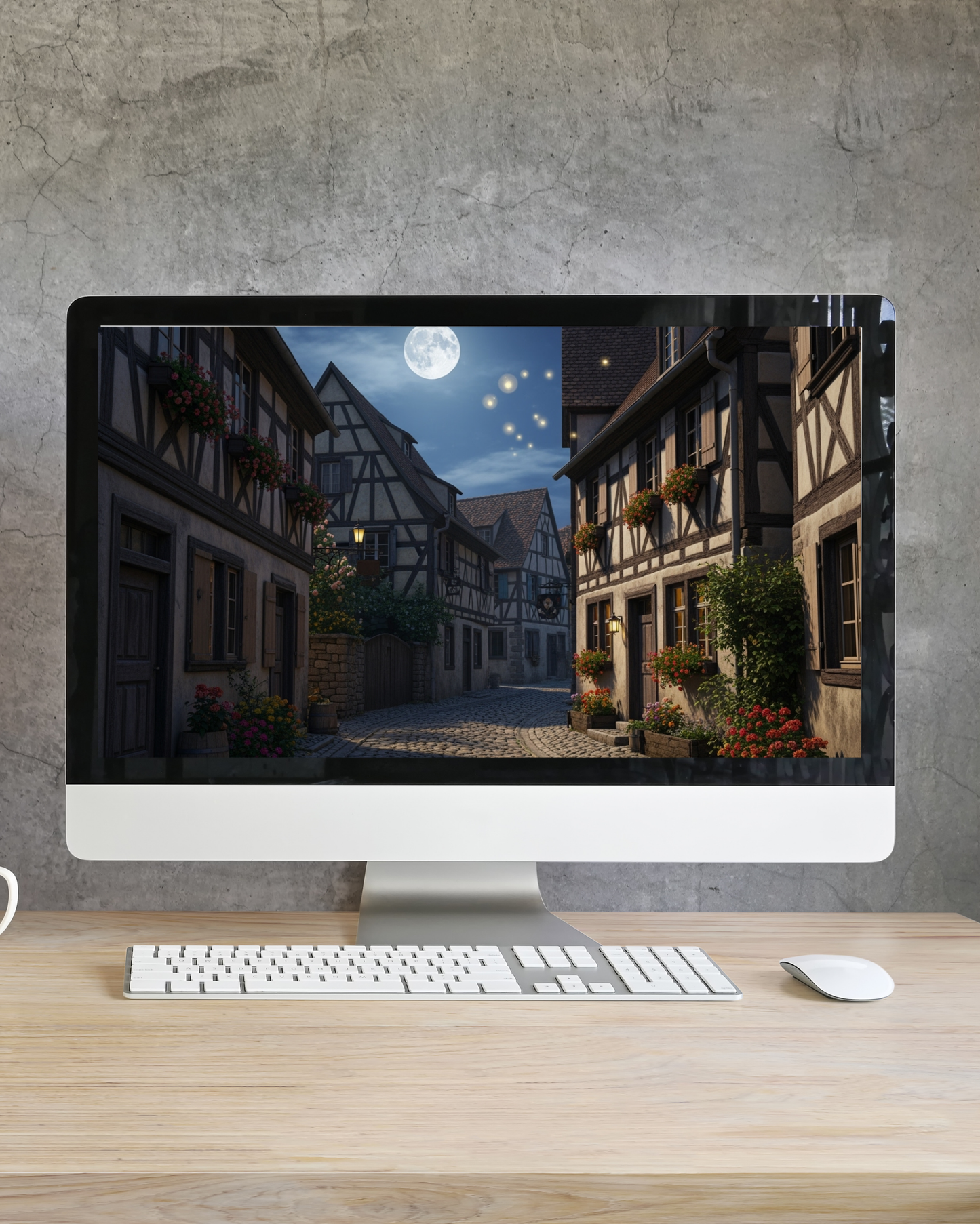 Vollmond irgendwo in Europa – Digitaler Kunstdruck, Wandkunst, Digitaler Download, Druckvorlage