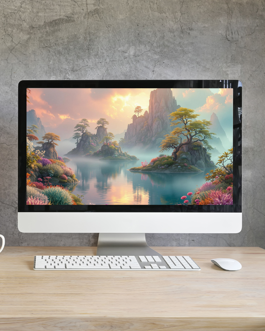 Magische Morgenstille - Digitaler Kunstdruck, Wandkunst, Digitaler Download, Druckvorlage