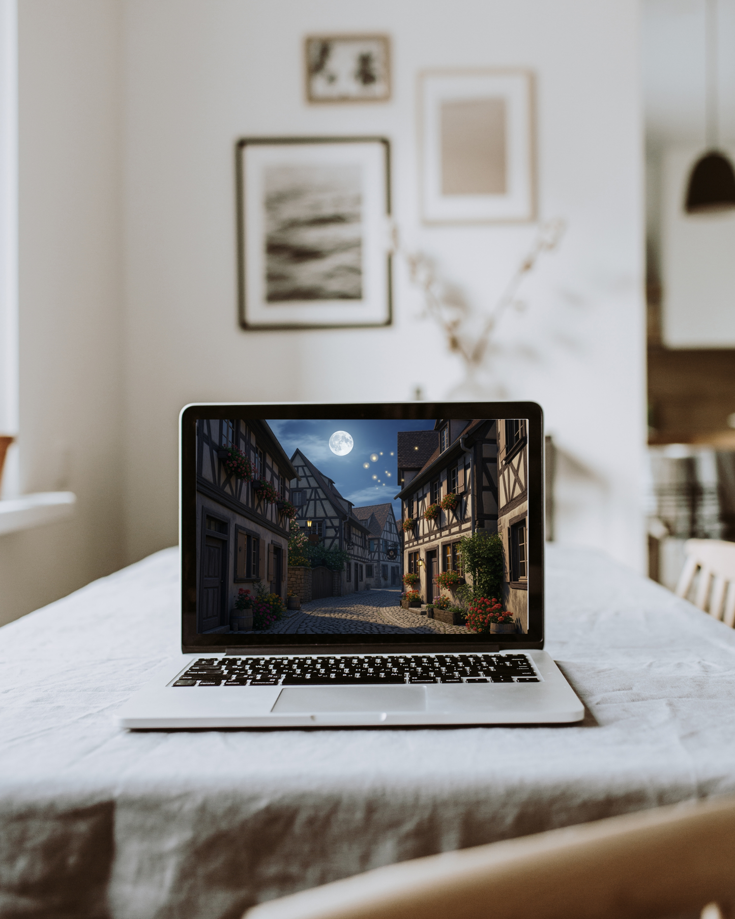 Vollmond irgendwo in Europa – Digitaler Kunstdruck, Wandkunst, Digitaler Download, Druckvorlage