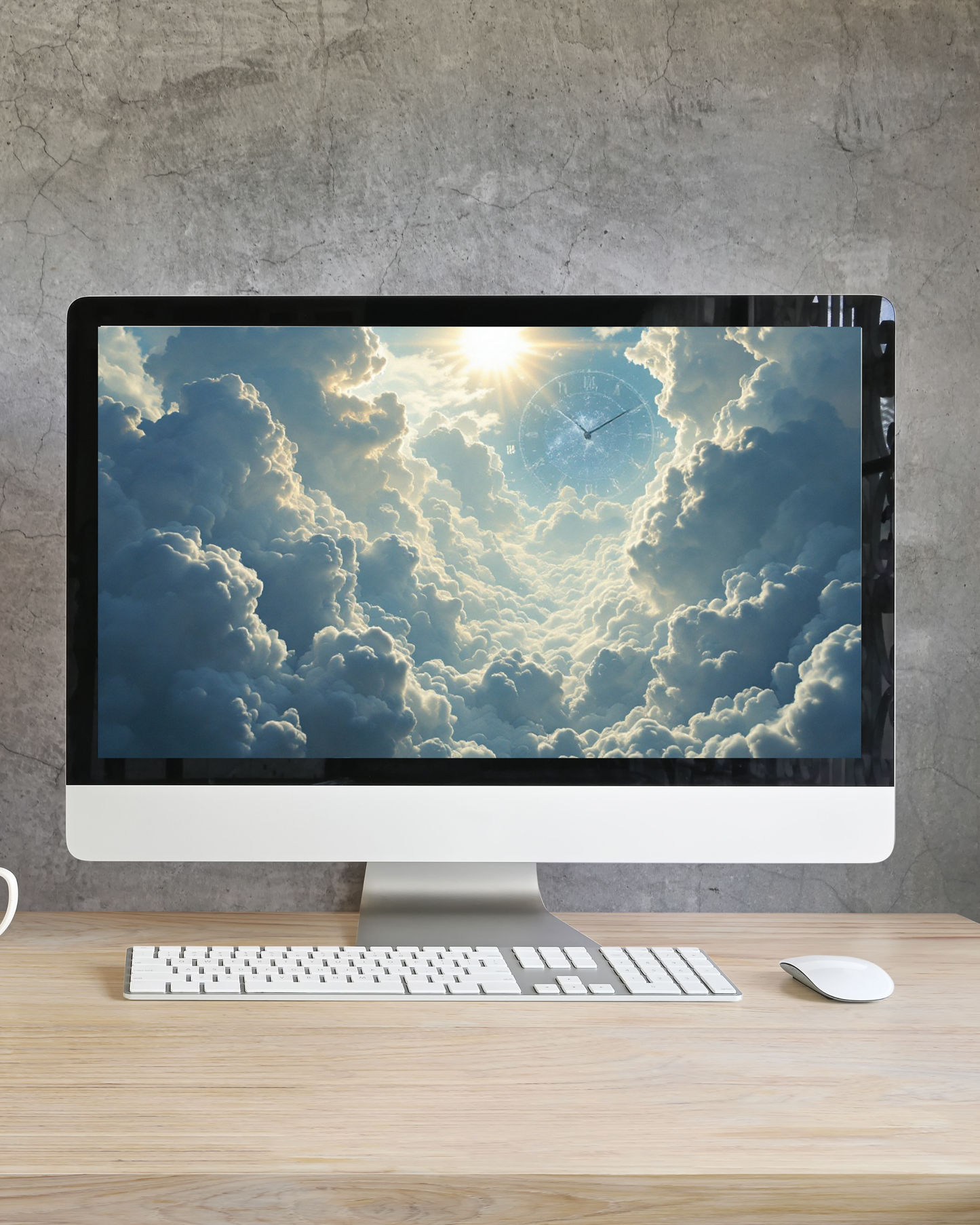 Wolke.Sonne.Zeit - Digitaler Kunstdruck, Wandkunst, Digitaler Download, Druckvorlage